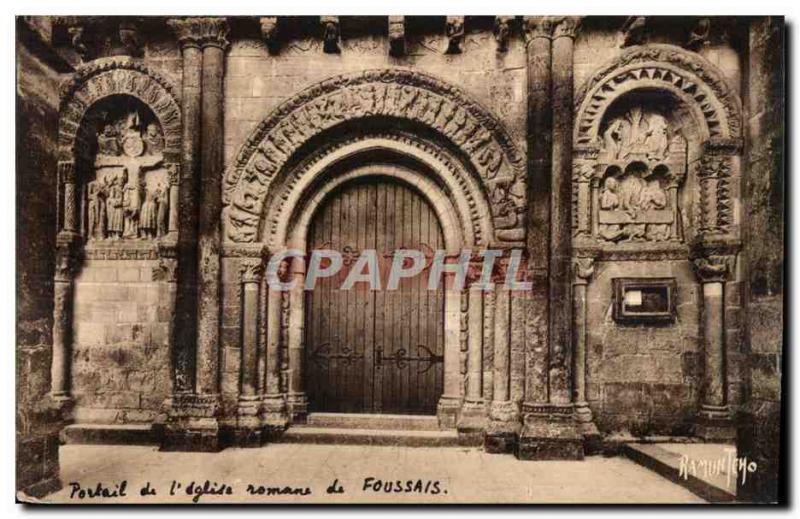 Old Postcard Environs de Fontenay Portal Count I Romanesque church of Foussais