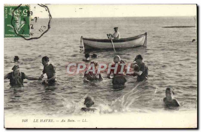 Old Postcard Le Havre Au Bain