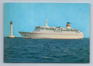 1978 MOTOR PASSENGER SHIP ODESSA Sea Seascape Boat Soviet USSR Postcard