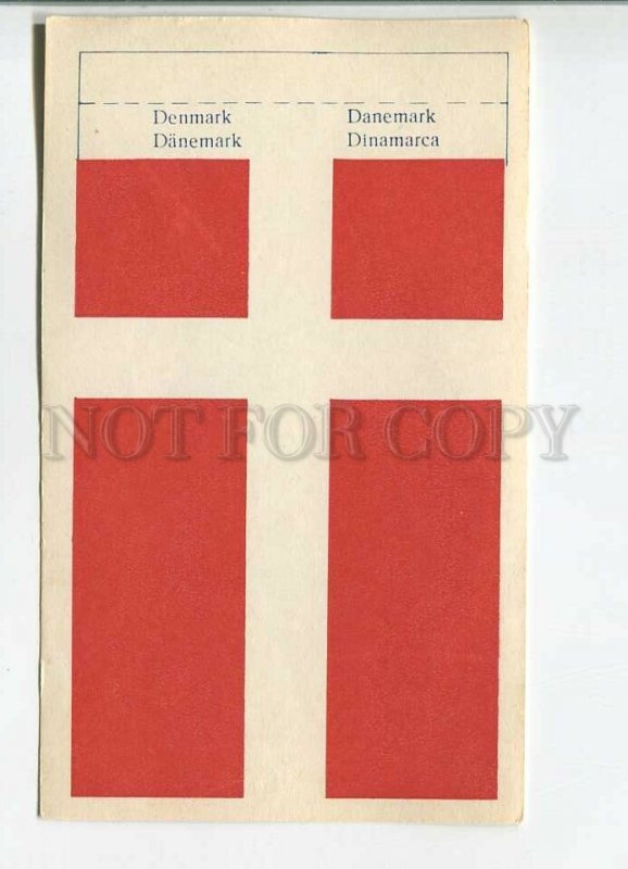 179716 DENMARK flag old paper flag card 1957 year
