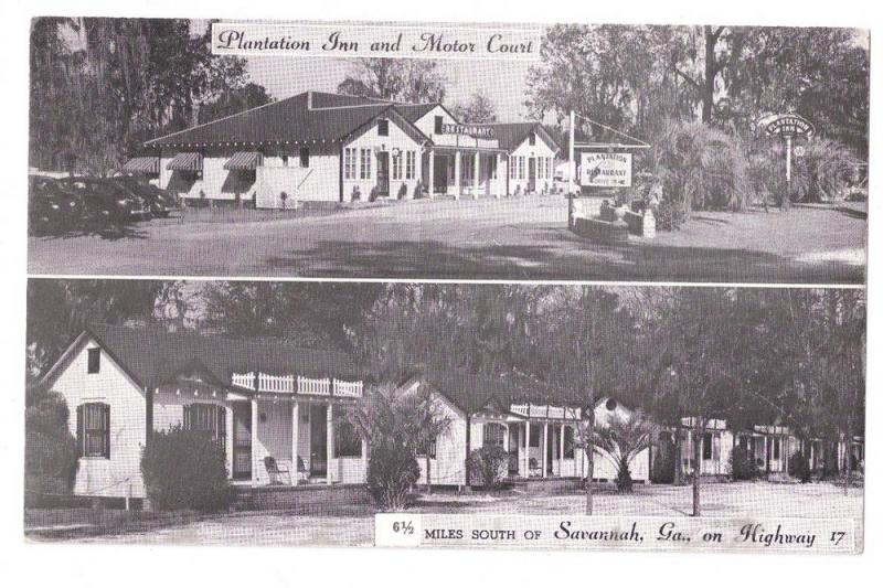 Plantation Inn Motor Court Savannah GA Postcard Motel