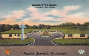 Postcard Washington Motel PA + Howard Johnson's Restaurant