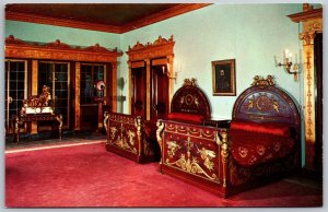 Vtg Sarasota Florida FL Bedroom John Ringling Residence Ornate Beds Postcard
