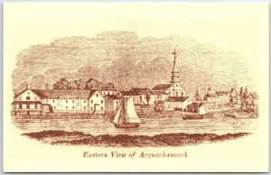 VINTAGE POSTCARD EASTERN VIEW OF ACQUACKANOUCK FROM ENGRAVING PASSAIC NJ (REPRO)