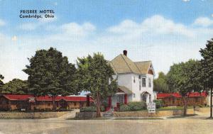 Cambridge Ohio Frisbee Motel Linen Antique Postcard K29542