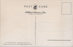 Holland  America Line M.V. Dongendijk Ship Vintage Postcard C287
