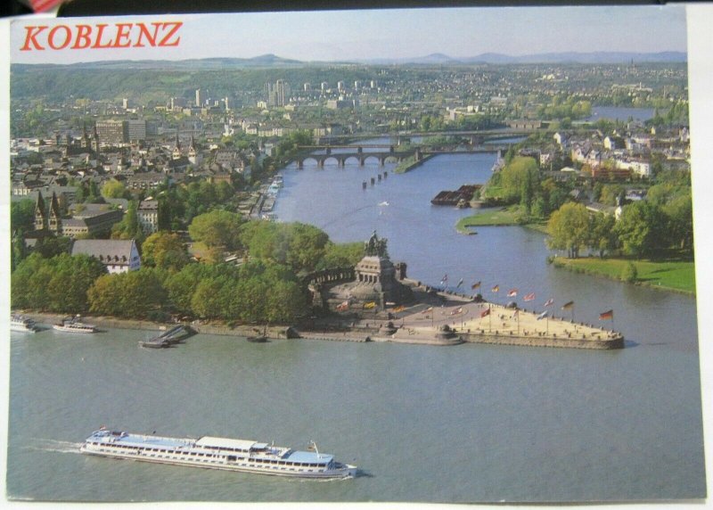 Germany Koblenz Deutsches Eck mit Moselmundung - posted