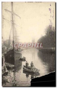 Old Postcard Quimper View of Boat Harbor