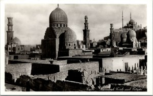 Vtg Mamelouk Tombs & Citadel Cairo Egypt Africa RPPC Real Photo Postcard