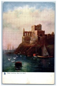 c1910 Peel Castle Isle of Man Crown Dependencies Oilette Tuck Art Postcard
