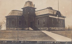 J81/ Sherwood Michigan RPPC Postcard c1910 High School Building 280
