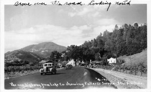 J7/ near Lakeport California Postcard RPPC c1940s Falleri's Gas Station 93