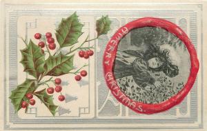 Christmas, Merry Christmas, Holly, Women, Embossed