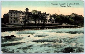 Postcard - Cataract House From Green Island - Niagara Falls, New York
