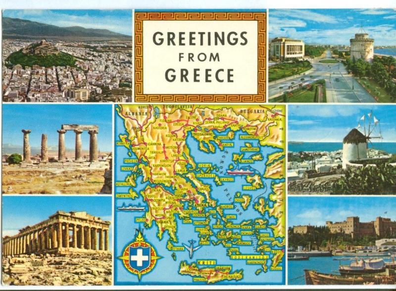Greetings from Greece, unused Postcard