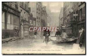 Old Postcard From Paris Floods Rescue Place Maubert