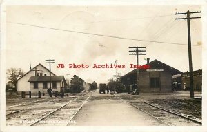 Depot, Oregon, Cottage Grove, RPPC, Oregon Pacific & Eastern Railroad Station