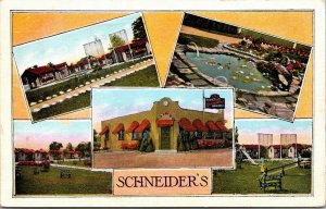 Linen Postcard Schneider's Tourist Camp in Dover Center, Ohio~132461