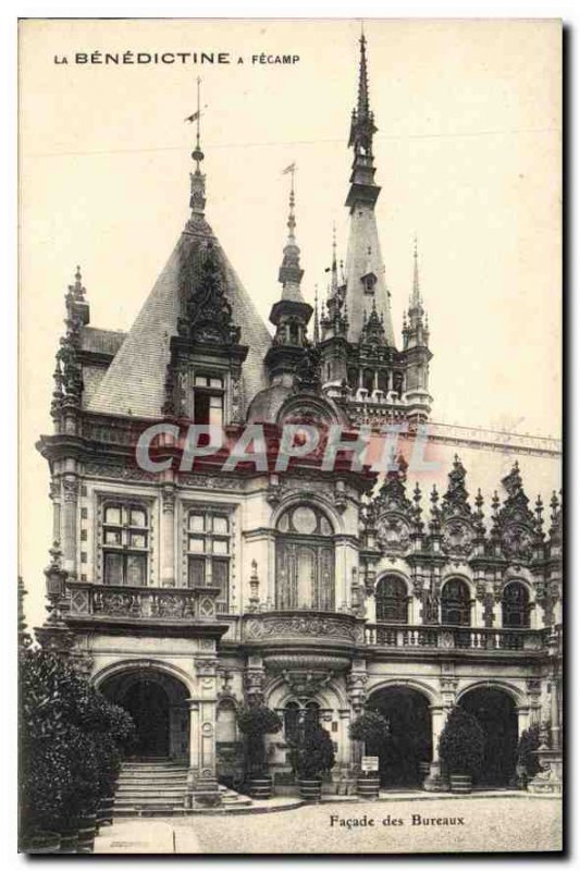 Old Postcard The Benedictine in Fecamp Facade Offices