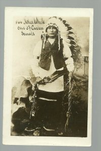 Tama IOWA RPPC 1910 INDIAN SCOUT Studio LITTLE BIGHORN Massacre GENERAL CUSTER