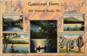 Greetings from Old Orchard Beach Maine Postcard PC317