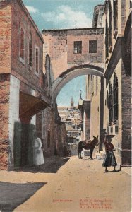 Lot184 israel jerusalem  arch of ecce homo donkey types