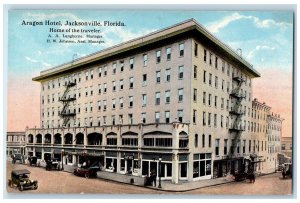 c1910's Aragon Hotel Home Of The Traveler Jacksonville FL Advertising Postcard