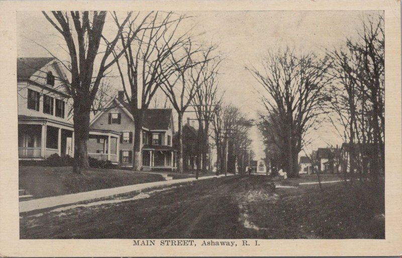 Postcard Main Street Ashaway RI Rhode Island