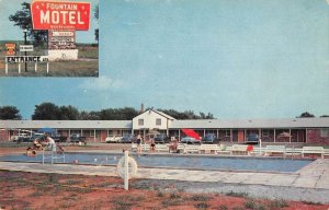 Lebanon New Jersey Fountain Motel Swimming Pool Vintage Postcard AA31653