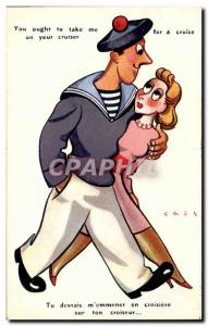 Old Postcard Illustrator Cass You should m & # 39emmener in on your cruise cr...