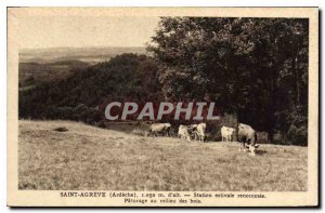 Postcard Old Saint Agreve Ardeche summer resort renowned Pasture in the woods...
