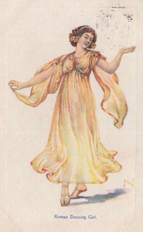 Roman Dancing Girl Old Jarrold Postcard