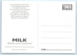 DENNIS RODMAN Shirtless Advertising MILK MUSTACHE 1996 - 4x6 Rack Postcard 