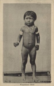 british guiana, Guyana, Demerara, Native Wapisiana Indian Girl (1920s) Postcard
