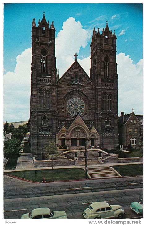 Cathedral of the Madeleine, Classic Cars, SALT LAKE CITY, Utah, 40-60's