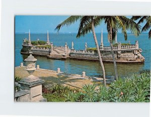 Postcard The Stone Barge Breakwater in Biscayne Bay, Vizcaya, Miami, Florida