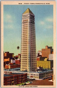 Foshay Tower Minneapolis Minnesota MN City Of Lakes And Parks Monument Postcard