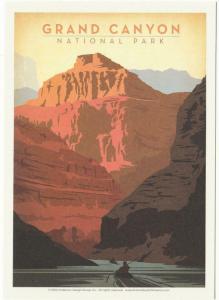 Postcard of Grand Canyon National Park Arizona Travel Poster Style Postcard