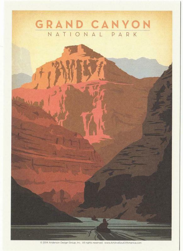 Postcard of Grand Canyon National Park Arizona Travel Poster Style Postcard