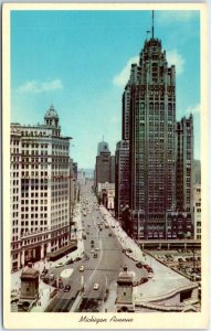 Postcard - Michigan Avenue, Looking North From The Bridge - Chicago, Illinois