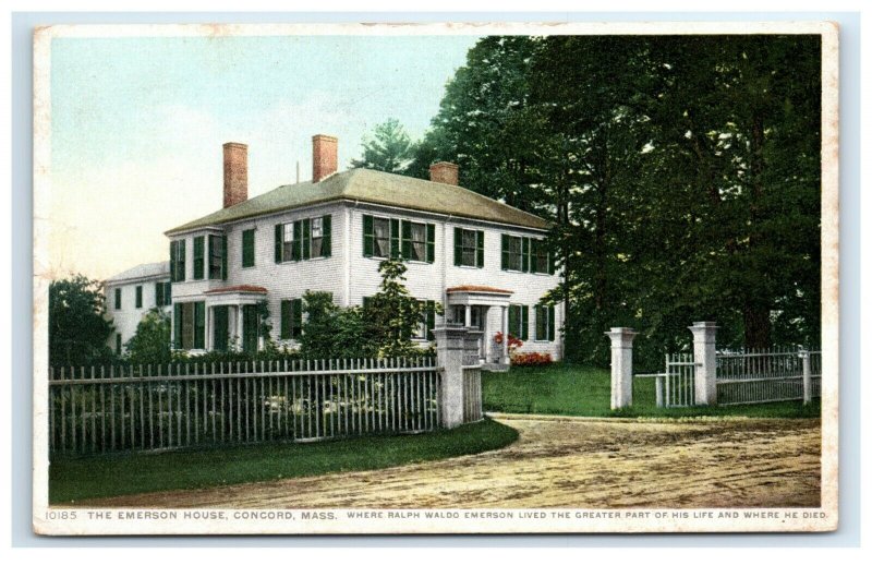 Postcard The Emerson House, Concord MA 1914 G33