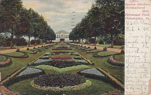 Pennsylvania Phildelphia Sunken Gardens Horticuitural Hall 1908