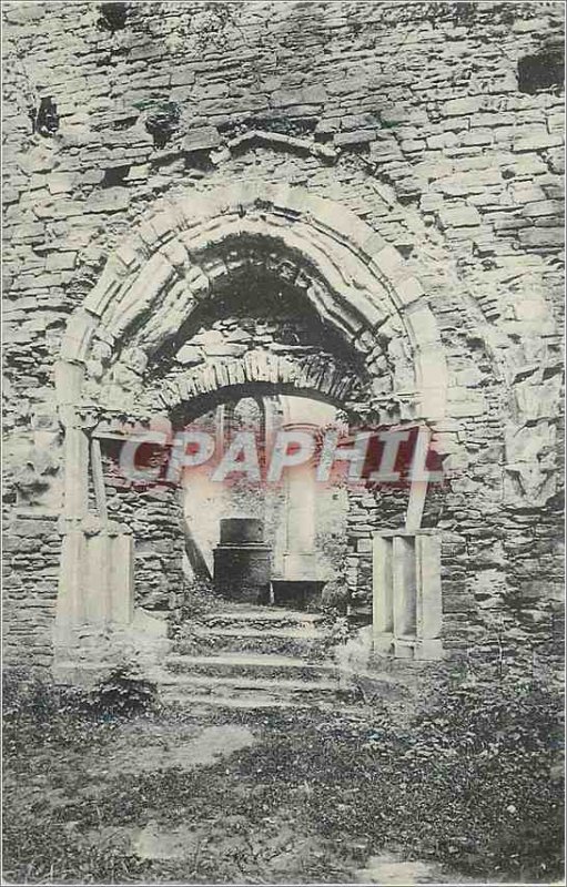 Postcard Abbey of Villers door trefoil