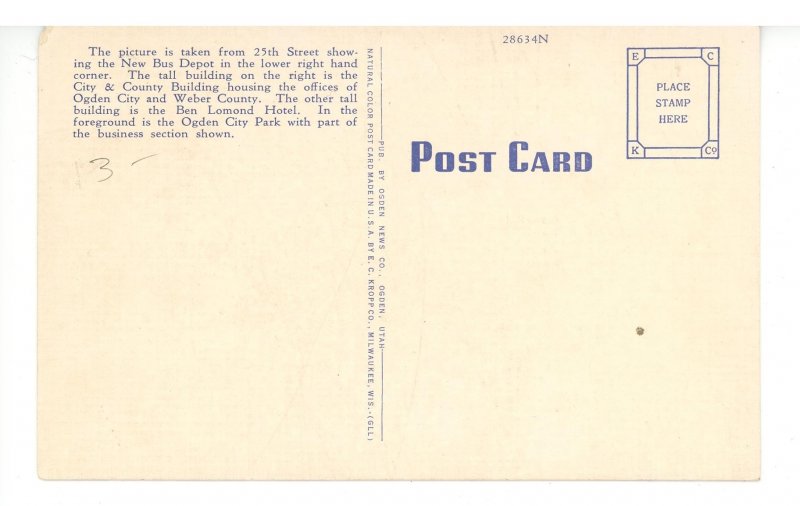 UT - Ogden. New Bus Depot & City Park