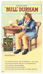 Genuine Bull Durham Germany, Rare Mint Postcard,