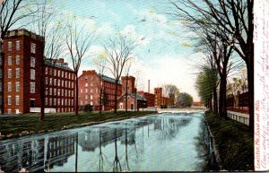 Maine Lewiston View Along Canal Showing Mills 1905