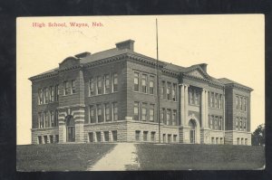 WAYNE NEBRASKA HIGH SCHOOL BUILDING 1921 VINTAGE POSTCARD MILFORD NEBR.