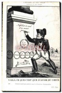 Old Postcard Napoleon 1st satirical Engraving Restoration