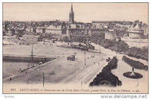 SAINT-MALO, Panorama vers les Portes Saint-Vincent, grande Porte, la Tower du...