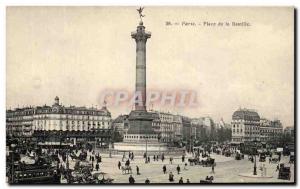 Paris Old Postcard Place de la Bastille